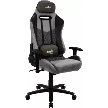 Sedia da gaming AEROCOOL DUKE AeroSuede nero/grigio – braccioli 2D, meccanismo a farfalla, peso massimo utente 150 kg
