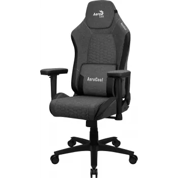 Sedia da gaming universale AEROCOOL CROWNASHBK — seduta e schienale imbottiti neri, braccioli 2D, pistone a gas classe 4, peso massimo 150 kg