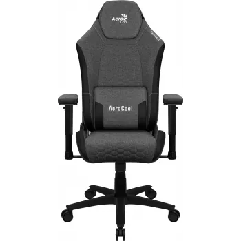 Sedia da gaming universale AEROCOOL CROWNASHBK — seduta e schienale imbottiti neri, braccioli 2D, pistone a gas classe 4, peso massimo 150 kg