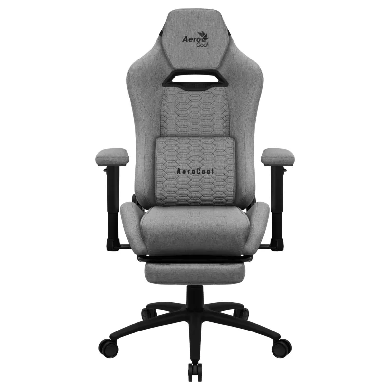 Sedia da gaming ergonomica premium Aerocool ROYALASHGR con poggiapiedi Aeroweave Technology grigio