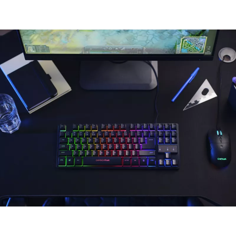 Trust GXT 833 Thado tastiera gaming USB olandese nero, argento