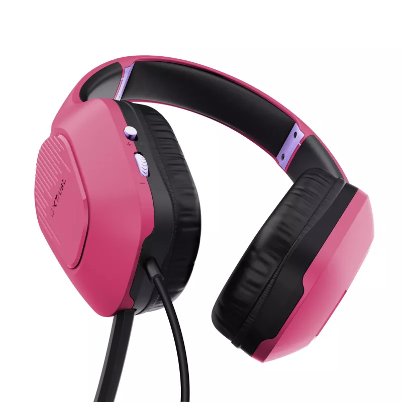 Trust GXT 415P Zirox headset con filo archetto gaming rosa