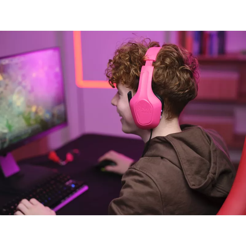 Trust GXT 415P Zirox headset con filo archetto gaming rosa