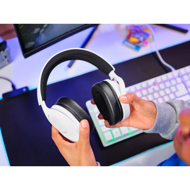 Trust GXT 489W FAYZO headset con filo archetto gaming nero, bianco