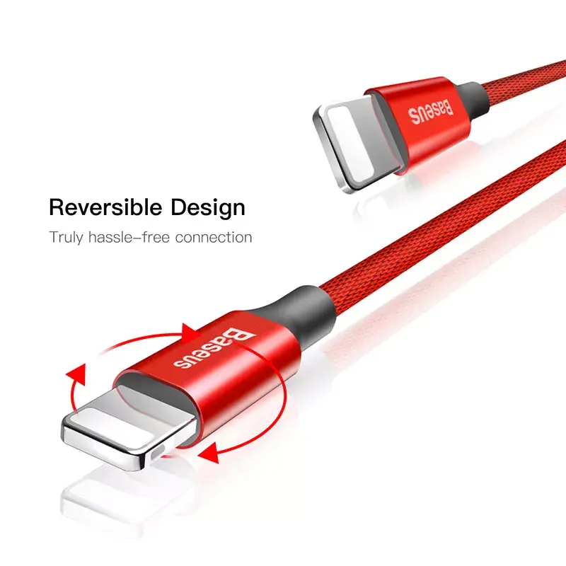 Cavo USB-A a Lightning Baseus Yiven 1,8 m, uscita 2 A, rosso, guaina in elastomero termoplastico