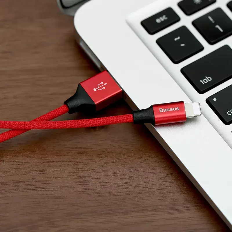 Cavo USB-A a Lightning Baseus Yiven 1,8 m, uscita 2 A, rosso, guaina in elastomero termoplastico