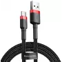 Cavo di ricarica rapida Cafule intrecciato BASEUS - USB Type-A a Type-C 2A - 2 m - nero (nylon)