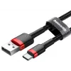 Cavo di ricarica rapida Cafule intrecciato BASEUS - USB Type-A a Type-C 2A - 2 m - nero (nylon)