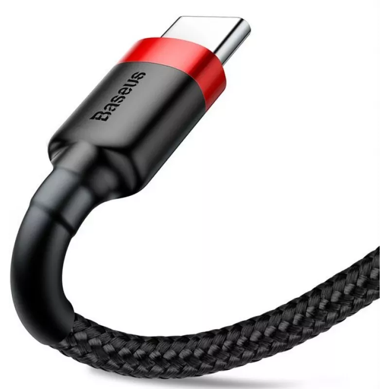 Cavo di ricarica rapida Cafule intrecciato BASEUS - USB Type-A a Type-C 2A - 2 m - nero (nylon)