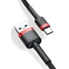 Cavo di ricarica rapida Cafule intrecciato BASEUS - USB Type-A a Type-C 2A - 2 m - nero (nylon)