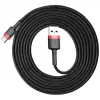 Cavo di ricarica rapida Cafule intrecciato BASEUS - USB Type-A a Type-C 2A - 2 m - nero (nylon)