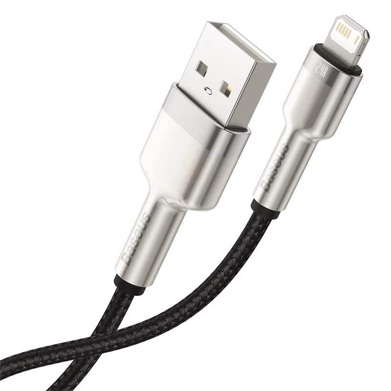 Cavo di trasferimento dati Cafule Fast Charge BASEUS - USB Type-A a Lightning - 480 Mbit/s (2,4 A PD) - 1 m - nero