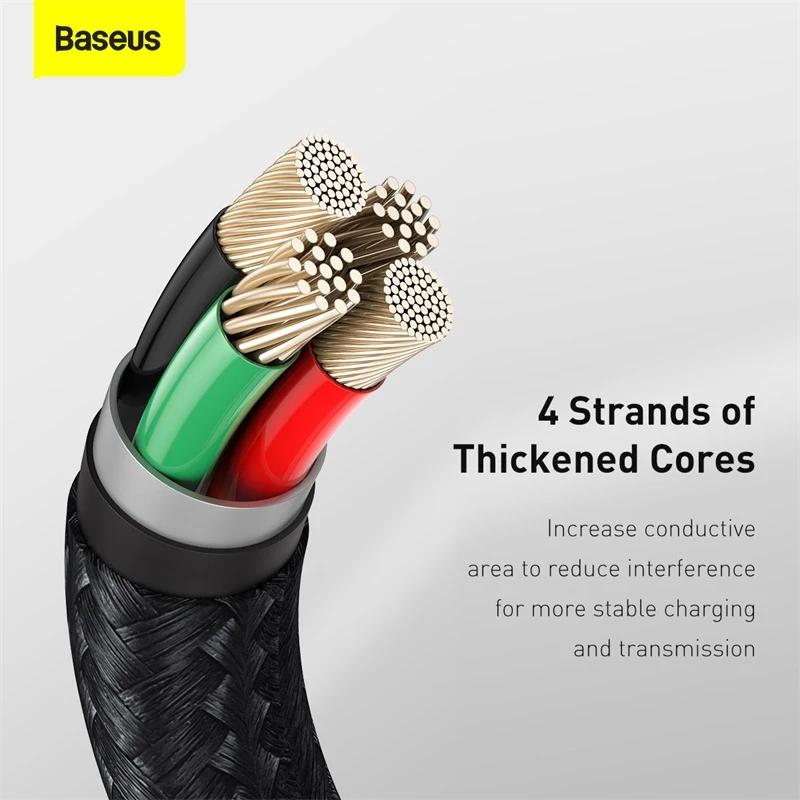 Cavo di trasferimento dati Cafule Fast Charge BASEUS - USB Type-A a Lightning - 480 Mbit/s (2,4 A PD) - 1 m - nero
