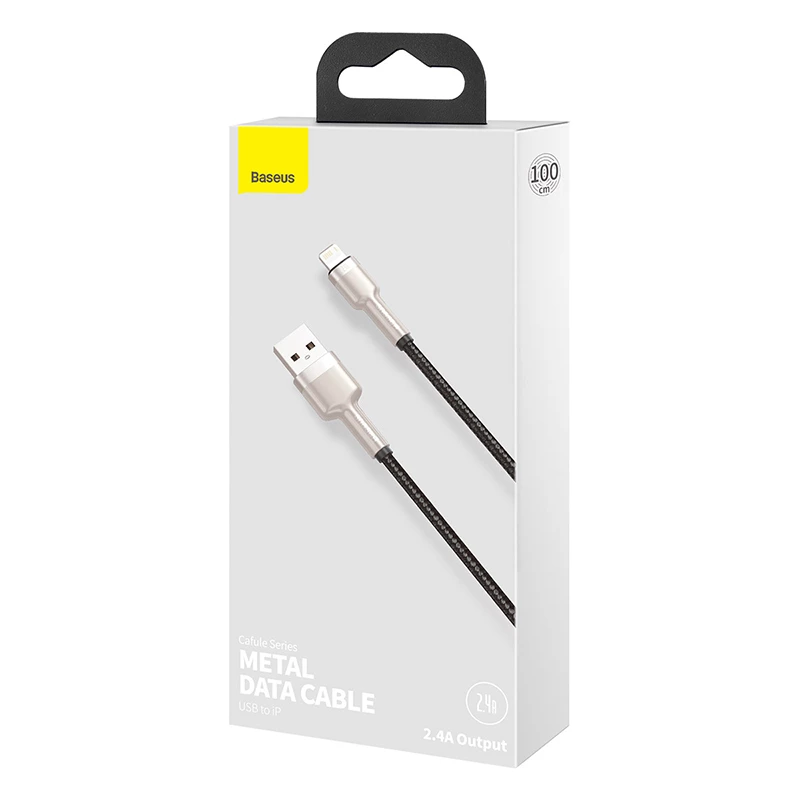 Cavo di trasferimento dati Cafule Fast Charge BASEUS - USB Type-A a Lightning - 480 Mbit/s (2,4 A PD) - 1 m - nero