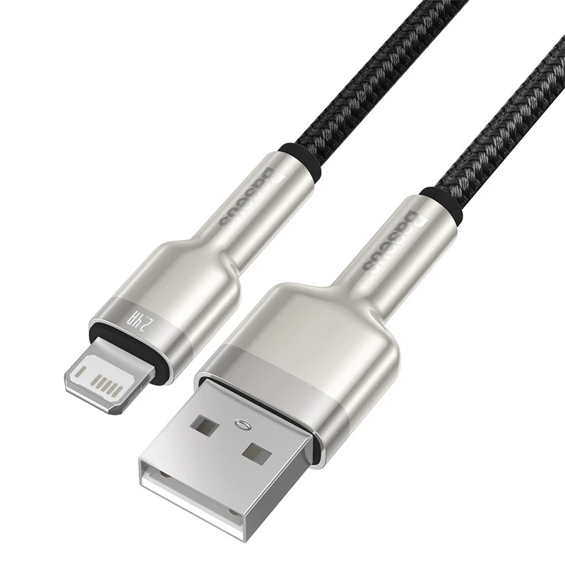 Cavo di trasferimento dati Cafule Fast Charge BASEUS - USB Type-A a Lightning - 480 Mbit/s (2,4 A PD) - 1 m - nero