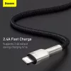 Cavo di trasferimento dati Cafule Fast Charge BASEUS - USB Type-A a Lightning - 480 Mbit/s (2,4 A PD) - 1 m - nero