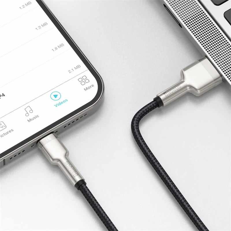 Cavo di trasferimento dati Cafule Fast Charge BASEUS - USB Type-A a Lightning - 480 Mbit/s (2,4 A PD) - 1 m - nero