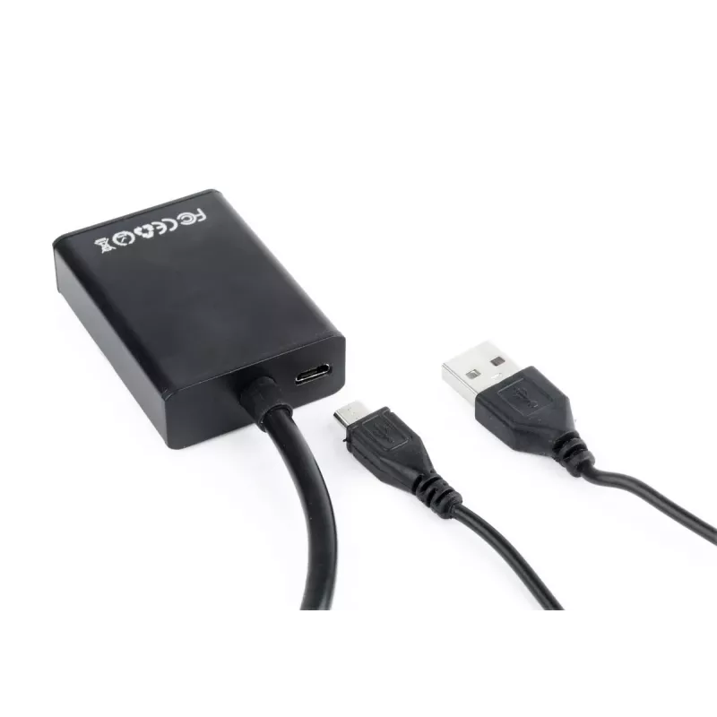Cavo adattatore GEMBIRD VGA-HDMI, alimentato via USB 15 cm - nero