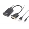 Cavo adattatore GEMBIRD VGA-HDMI, alimentato via USB 15 cm - nero
