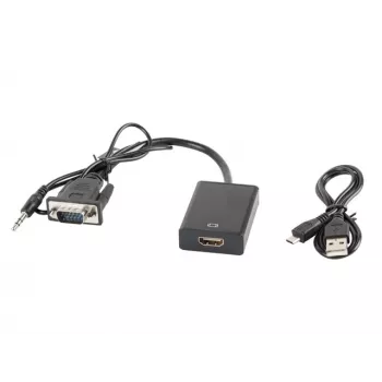 Adattatore per cavo video LANBERG HDMI tipo A (Standard) VGA (D-Sub) 0,2 m nero