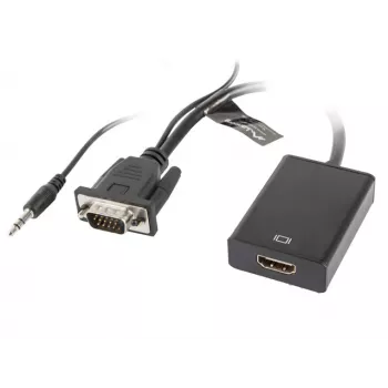 Adattatore per cavo video LANBERG HDMI tipo A (Standard) VGA (D-Sub) 0,2 m nero