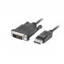 Cavo adattatore video LANBERG DisplayPort (connettore maschio) a DVI‑D (connettore maschio), 1 m, nero, supporta 1080p