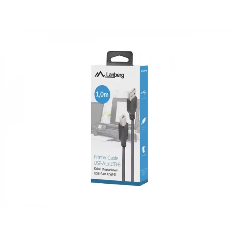 Cavo LANBERG USB-A(m)->USB-B(m) 2.0 1 m nero con ferrite, box