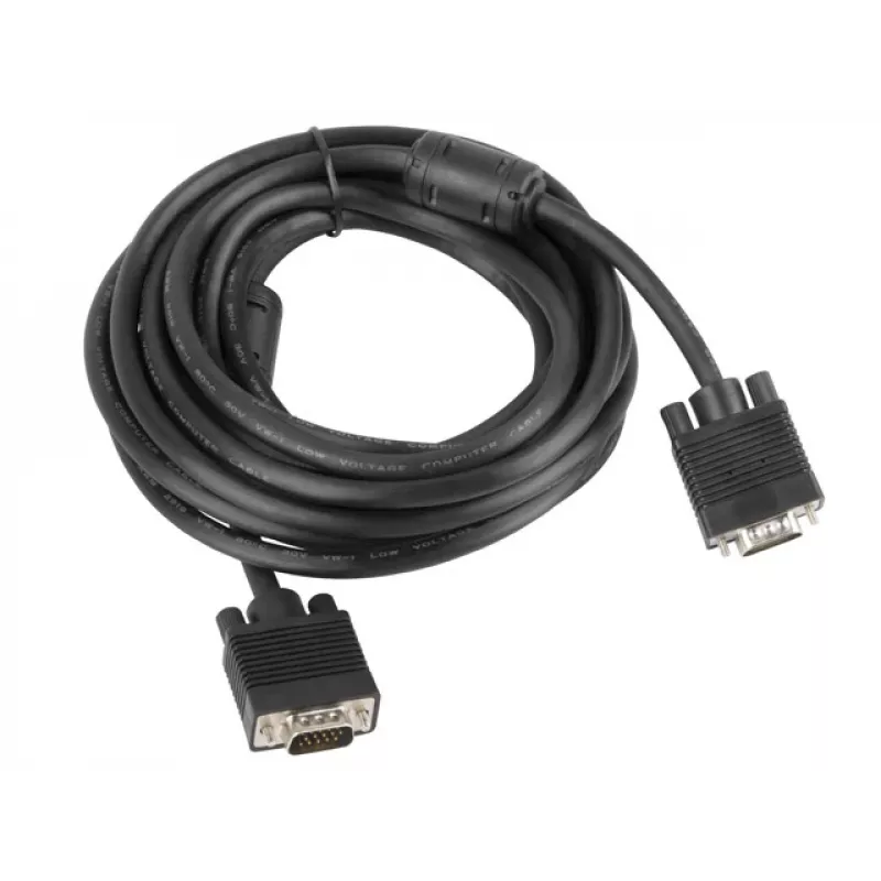 Cavo VGA LANBERG CA-VGAC-10CC-0050-B, 5 m, maschio-maschio, guaina in PVC, nucleo in ferrite, nero