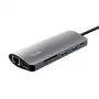 Trust Dalyx 23775 adattatore multiporta USB-C 7 in 1, USB-C 3.2, HDMI, RJ-45 Gigabit Ethernet, lettore SD/microSD, argento