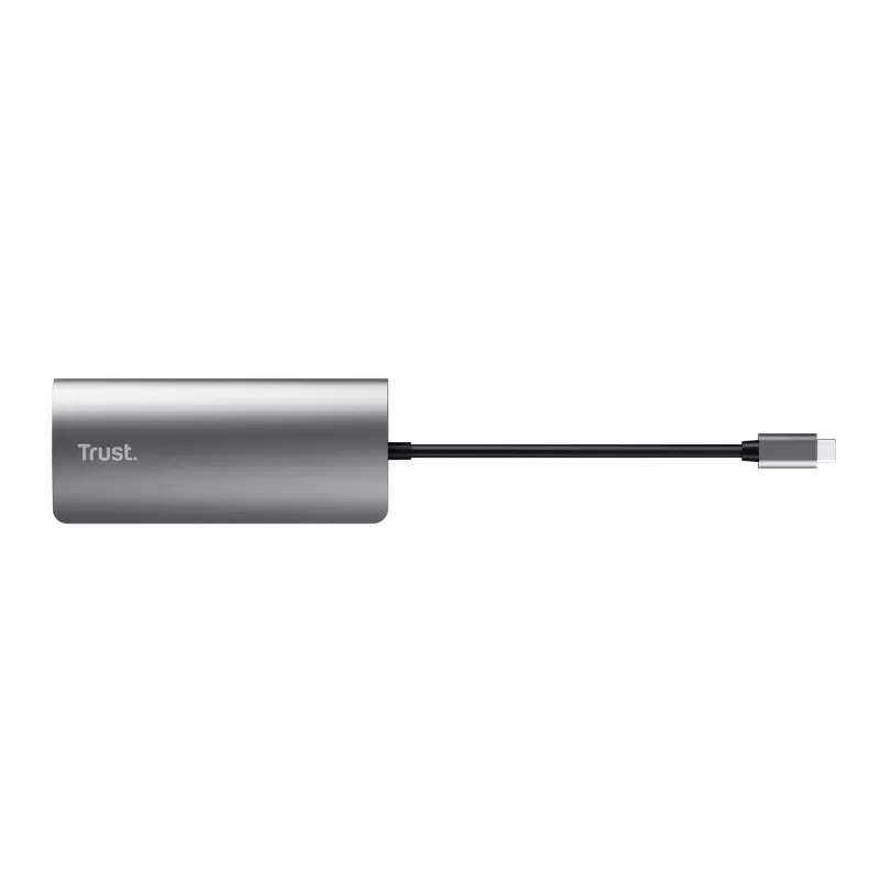 Trust Dalyx 23775 adattatore multiporta USB-C 7 in 1, USB-C 3.2, HDMI, RJ-45 Gigabit Ethernet, lettore SD/microSD, argento