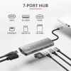 Trust Dalyx 23775 adattatore multiporta USB-C 7 in 1, USB-C 3.2, HDMI, RJ-45 Gigabit Ethernet, lettore SD/microSD, argento