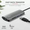 Trust Dalyx 23775 adattatore multiporta USB-C 7 in 1, USB-C 3.2, HDMI, RJ-45 Gigabit Ethernet, lettore SD/microSD, argento