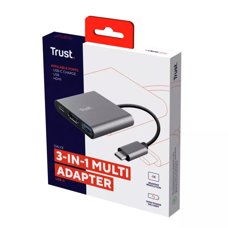 Trust Dalyx USB 3.2 Gen 1 (3.1 Gen 1) Type-C alluminio, nero