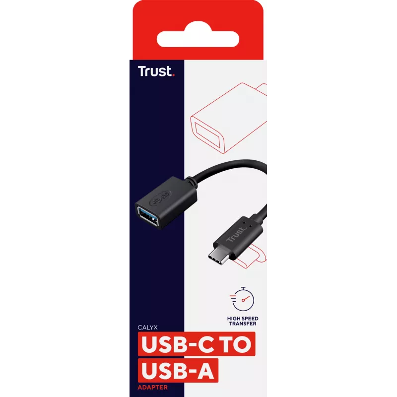 Trust Calyx 20967 adattatore da USB-C (maschio) a USB-A (femmina), USB 3.1 Gen 1, nero