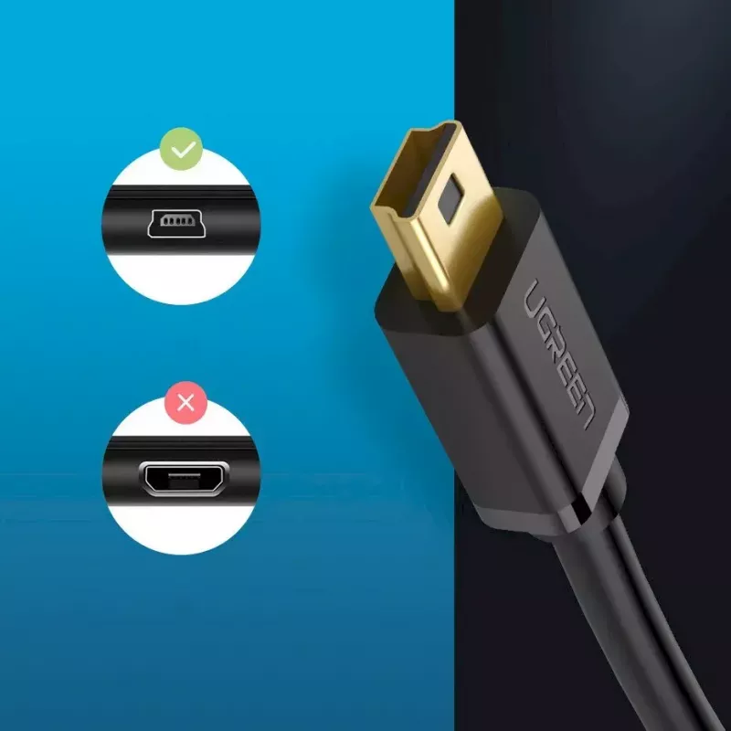 Cavo USB UGREEN 10385 Mini-USB 480 Mbit/s 1,5 m nero, ricarica rapida