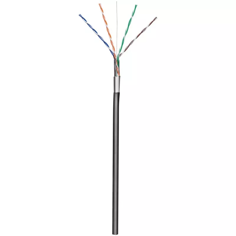 Techly F/UTP cavo in matassa Cat.5E CCA 305 m solid outdoor nero ITP8-RIS-0305LO