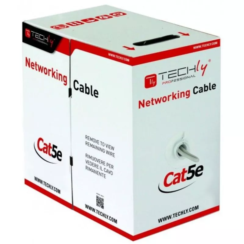 Techly F/UTP cavo in matassa Cat.5E CCA 305 m solid outdoor nero ITP8-RIS-0305LO