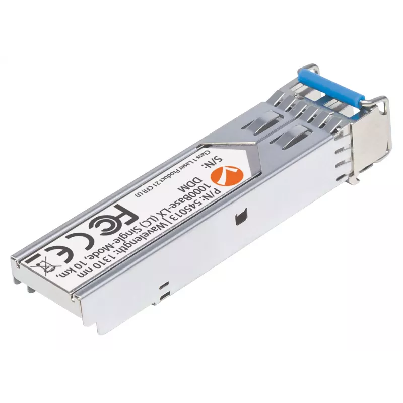 Intellinet modulo ricetrasmettitore ottico, fibra ottica Gigabit SFP, porta singlemode 1000Base-Lx (LC), 10 km, lunghezza d'onda 1310 nm, conforme MSA, equivalente a Cisco GLC-LH-SM, Ethernet, fibra ottica, tre anni di garanzia