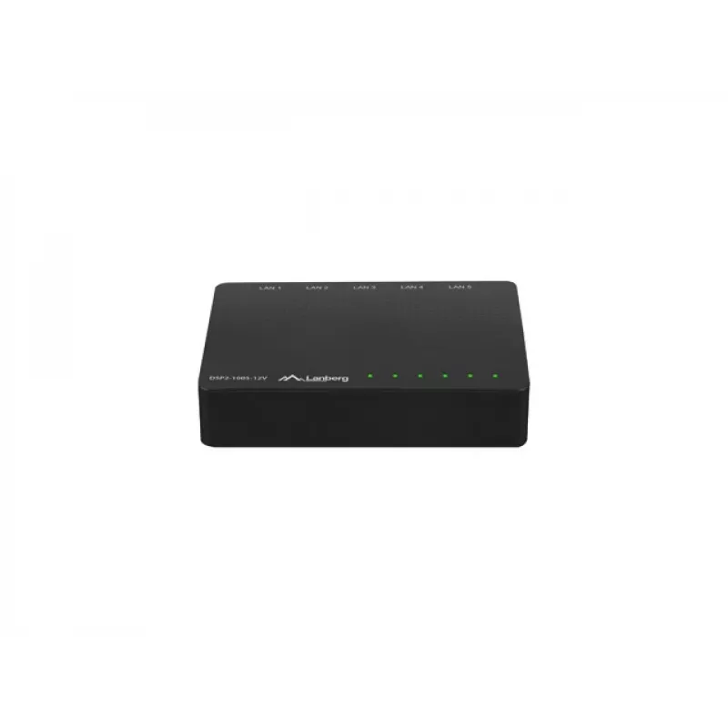 Switch LANBERG Dsp2-1005-12v 5x 1Gb/s unmanaged Gigabit Ethernet desktop 12V