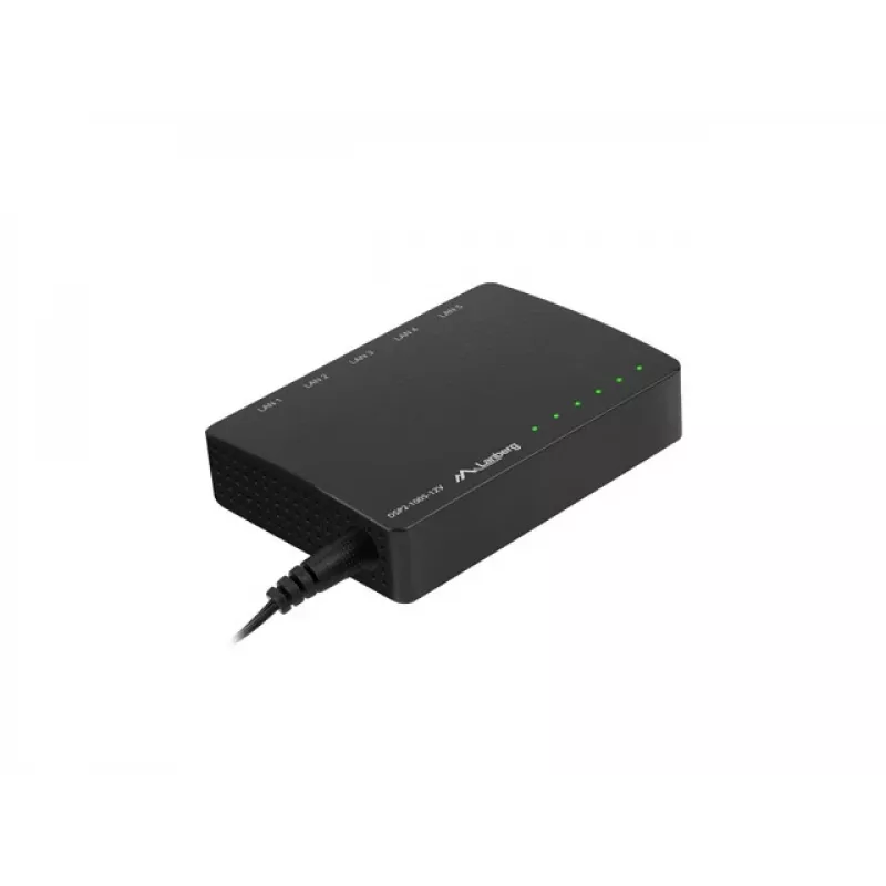 Switch LANBERG Dsp2-1005-12v 5x 1Gb/s unmanaged Gigabit Ethernet desktop 12V