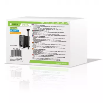 Techly ICA-CS 63 supporto CPU supporto CPU da tavolo nero