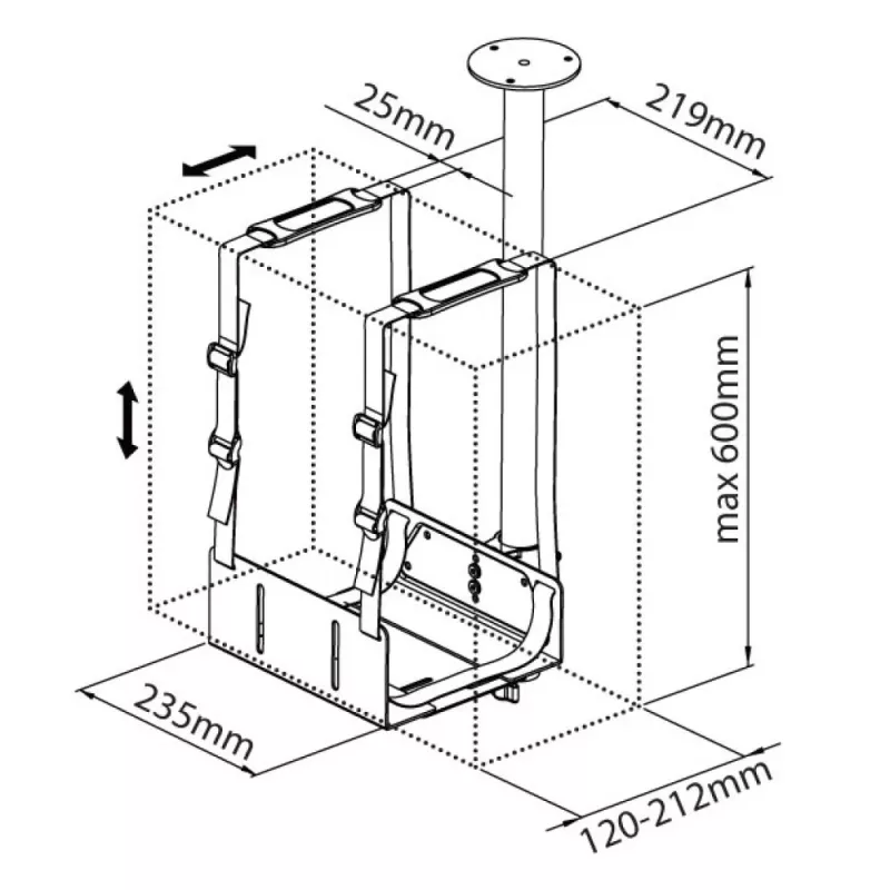 Techly ICA-CS 63 supporto CPU supporto CPU da tavolo nero