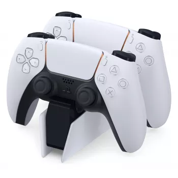 Base di ricarica Sony DualSense per 2 controller PS5, bianca, meccanismo a scatto