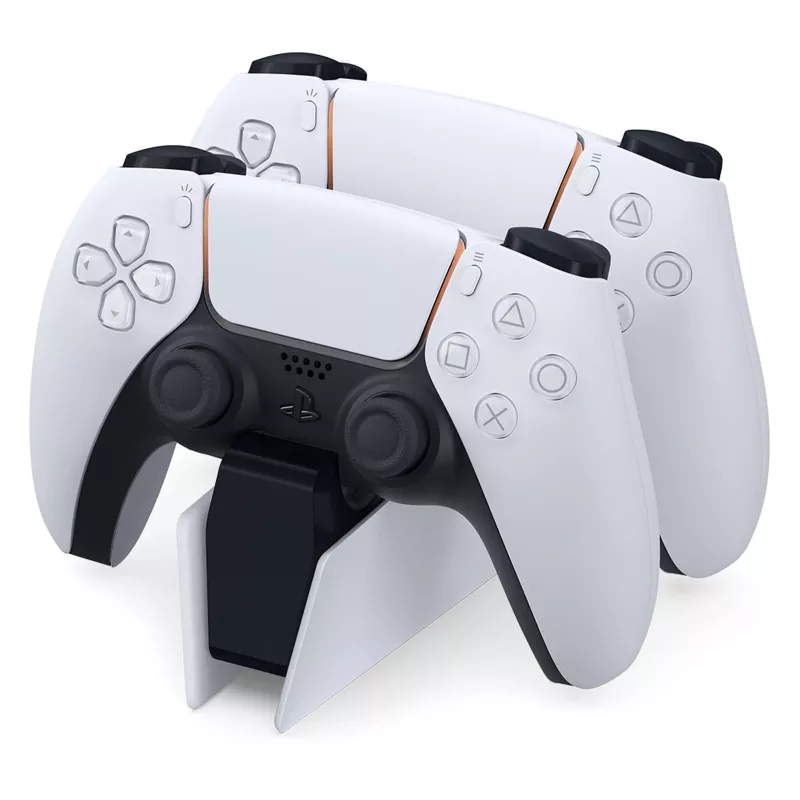 Base di ricarica Sony DualSense per 2 controller PS5, bianca, meccanismo a scatto