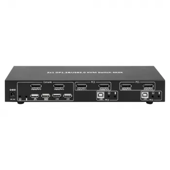 Switch KVM Techly IDATA DP-KVM2 nero