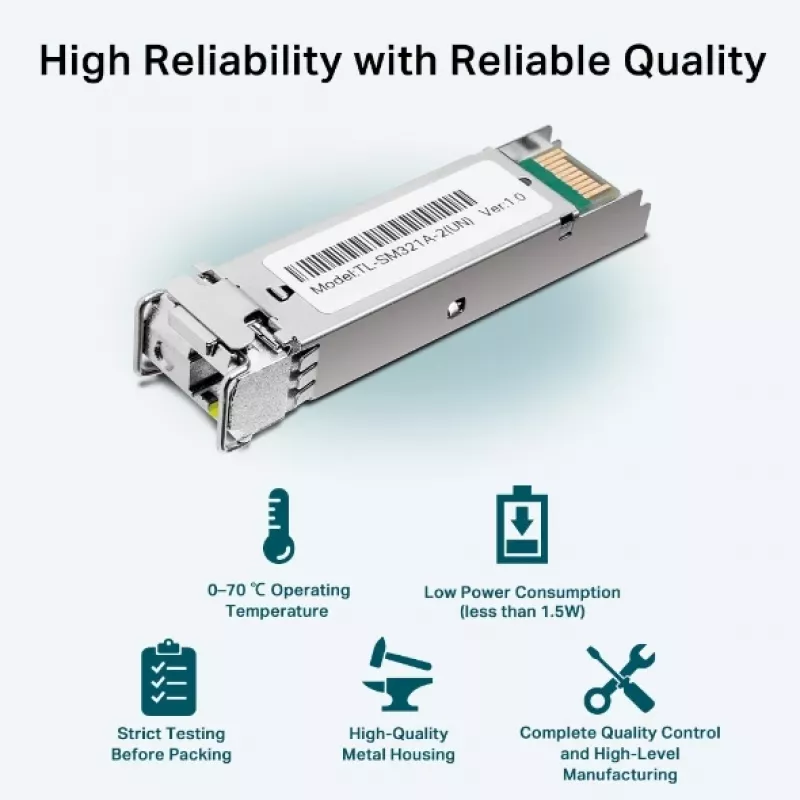 Modulo SFP TP-Link Gigabit Single-Mode WDM Bi-Directional, fibra ottica, 1250 Mbit/s, SFP, LC (UPC), 9/125 µm, BX