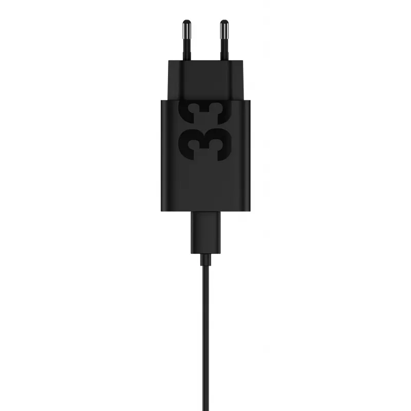 Adattatore di ricarica Motorola TurboPower 33W USB-C GaN nero, cavo 1 m, spina EU