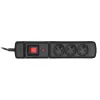 Ciabatta ActiveJet COMBO 3GN 1,5 m — 3 prese tipo E, 230 V, 10 A, nero