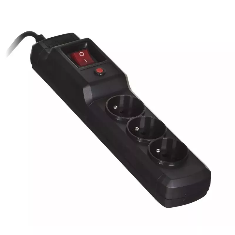 Ciabatta ActiveJet COMBO 3GN 1,5 m — 3 prese tipo E, 230 V, 10 A, nero