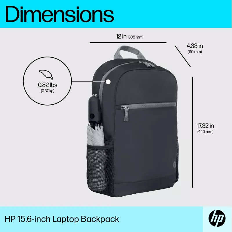 Zaino per laptop HP 15,6 pollici, zaino, 370 g